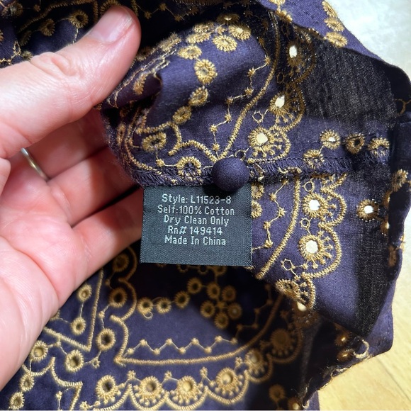 Johnny Was Elora Embroidered Eyelet Long Sleeve Blouse - Picture 11 of 15